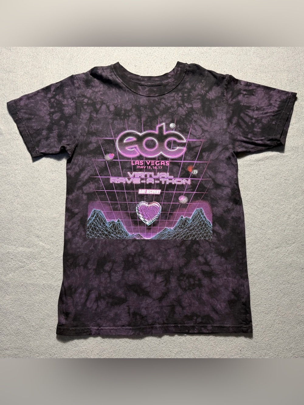 Insomniac EDC Las Vegas Virtual Rave-A-Thon Men’s Small Tie-Dye T-Shirt
